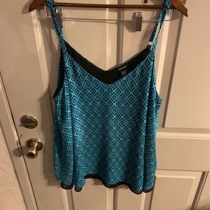 Blue Geometric Chffon Swing Top - Torrid